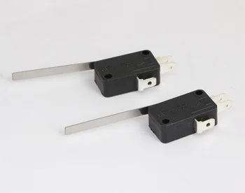 50pcs Microinterruptor Conmutadores Sensibles 3pins Impermeable 250V 15A mango largo KW7-9 pequeñas micro-trazo de metal largo de la varilla del interruptor de límite