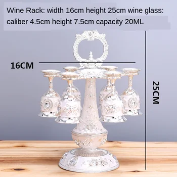 Tazas casa de estilo europeo licor shooter de vidrio pequeño número al revés fresco pequeño vaso de vino estante del vino creativos adornos