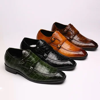 Mazefeng 2020 Clásico Patrón de Cocodrilo de Negocios Plana Zapatos de los Hombres del Diseñador de Vestido Formal, Zapato de Cuero de los Hombres Mocasines Zapatos para la Fiesta