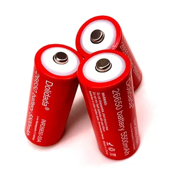 26650 Nuevo Original 3.7 v 5500 mah de la batería Recargable de Litio de la Batería 26650 con Punta(Sin PCB) Para baterías de linterna
