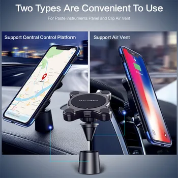 Soporte para coche Qi Cargador Inalámbrico Para el iPhone XS MAX X 8 Plus de Carga Inalámbrica, Teléfono para Coche soporte Para Samsung Galaxy S8 S9 S10 Nota 9