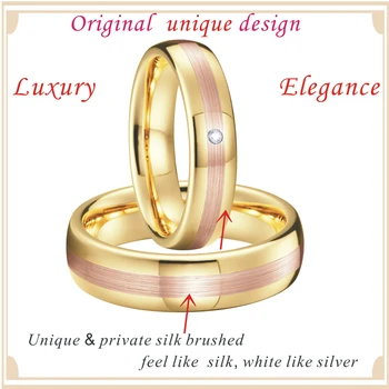 AMANTE de la Alianza de Oro de Tungsteno Anillos de boda para los hombres y mujeres de la joyería de matrimonio de la Pareja del Anillo de dedo