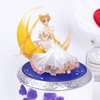 12.5 cm de dibujos animados de Sailor Moon Figuras de Acción de la Luna el Poder de Pvc Modelo de Anime Kit de Recolección de Regalo Juguete 1Pcs de la figura de acción del modelo de regalos de juguetes