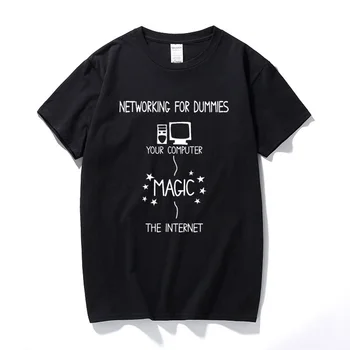 La Creación De Redes Para Dummies T-Shirt Hombres Divertido Geek Nerd Es Equipo De Regalo Programador De Algodón Casual De Manga Corta Camiseta Tops Camiseta