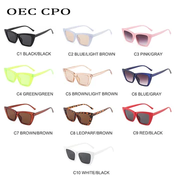 OEC CPO Moda Cuadrado de Plástico Gafas de sol de las Mujeres Retro Negro Tonos Gafas de Sol de las Señoras de la Marca de Gafas de Mujer Oculos Gafas Feminino