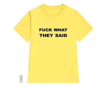 Lo que dijo Letras de impresión de las Mujeres de la camiseta de Algodón Casual Divertida camiseta Para Chica Virgen Top Camiseta Hipster Tumblr ins Nave de la Gota NA-30
