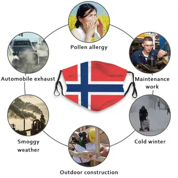 Bandera Noruega Impresión Lavable Filtro Anti Polvo En La Boca De La Máscara De Noruega Bandera De Noruega Norges Flagg Escandinavia, Europa País Rico