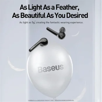 Baseus W07 TWS Bluetooth Auriculares Estéreo Verdadero Inalámbrico de Auriculares Deportivos de Reducción de Ruido Inalámbrica Bluetooth 5.0 Auriculares con Micrófono