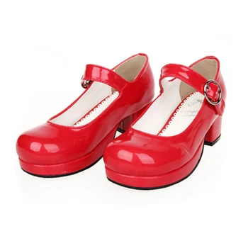 Dulce Japonés Maid Lolita Cosplay Zapatos De Tacón Grueso De Niña De La Escuela Uniforme Mary Jane Pumps