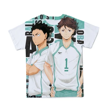 2021 Verano 3D Nuevo Voleibol masculino Adolescente, Anime T-shirt Ropa de Moda Transpirable O-cuello de Manga Corta de Gran Tamaño 110-6XL
