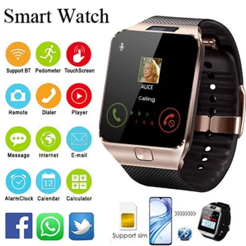 DZ09 Reloj Inteligente Hombres Mujeres Reloj Digital Android Bluetooth Smartwatch 2020 Con la Llamada Música Fotografía SIM de T Tarjeta de los relojes Inteligentes