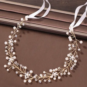 La perla de la diadema de la boda vestido de accesorios de la boda de novia tocado