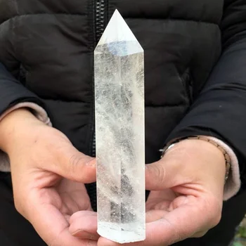 700g de Gran tamaño Natural de Cuarzo Blanco Obelisco de Cristal de Sanación Punto de la Torre