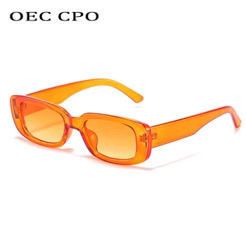 OEC CPO Pequeña Plaza de Gafas de sol de las Mujeres Marco de Plástico Degradado de color Naranja Gafas de sol de Mujer de Moda de la Marca del Diseñador de Gafas UV400