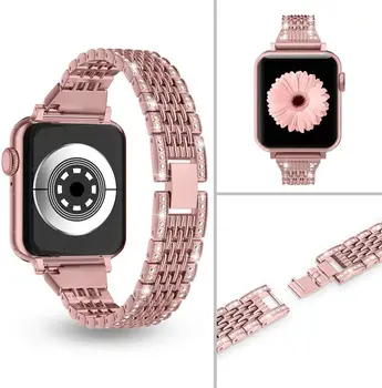Las mujeres del Diamante de la banda para el apple watch correa de 38 mm 42 mm de iwatch banda de 40m m para el apple watch banda de 6 de 44 mm correa para el iwatch serie 5/4/3/2