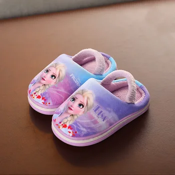 Niños de Disney Algodón Zapatillas 2020 Nuevo Invierno Cálido Congelado Princesa de Algodón, Zapatos de Niñas de la Casa de Algodón Zapatos de Suela Longitud:18CM-24CM