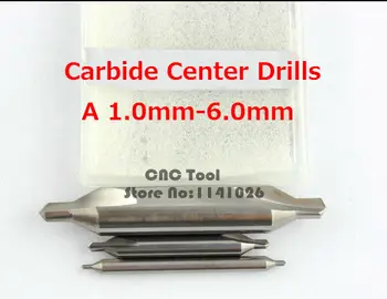 1PCS de Carburo de Centro de la Perforación de Un Tipo de 1.0 mm~6.0 mm 60 Grados del Centro de Taladros Avellanados Poco,la localización del agujero del centro de la herramienta,herramientas de Corte