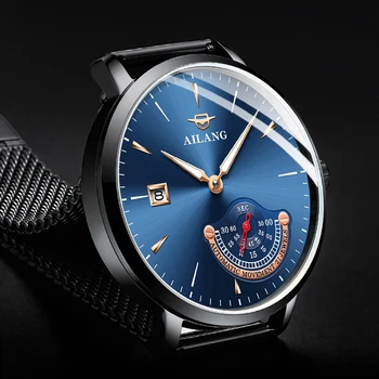 AILANG Caballero reloj caro hombre mecánico estilo Minimalista reloj de acero inoxidable reloj automático suizo diver relojes de los hombres