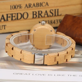 Minimalista y de Bambú, Reloj de Madera de Cuarzo Relojes de las Mujeres Relojes de Cuarzo Analógico relojes de Pulsera de Madera Simple Watch Online