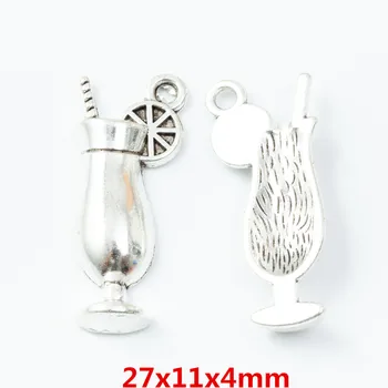 30 piezas de retro de metal de aleación de zinc de jugo de fruta colgante para el DIY de la joyería hecha a mano collar de decisiones 6820