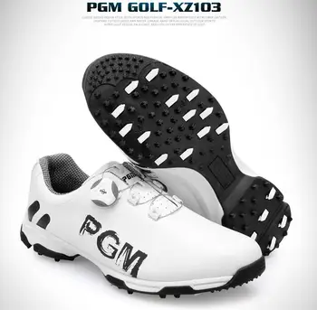 PGM zapatos de golf de los hombres a prueba de agua zapatos de doble patente zapatos de rotación de los cordones de los zapatos antideslizante suelas