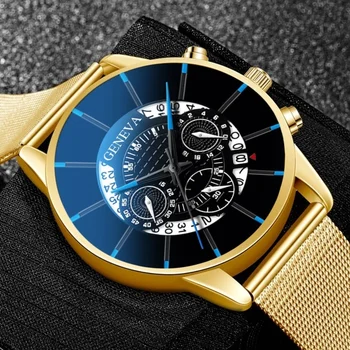 GINEBRA Reloj de los Hombres del Deporte de Acero Inoxidable Con Calendario Reloj de Pulsera de Cuarzo de los Hombres de Lujo Masculino Reloj relogio masculino reloj hombre