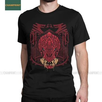 Los hombres Odogaron MHW Monster Hunter Mundo Camisetas de Juego Rathian Dragón de la Caza de animales de Algodón de Manga Corta Camiseta Más el Tamaño de Camisetas