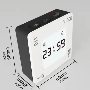 DIY Gestión del Tiempo Pomodoro Timer Creativo de Square Reloj de Alarma para los Estudiantes E7CB