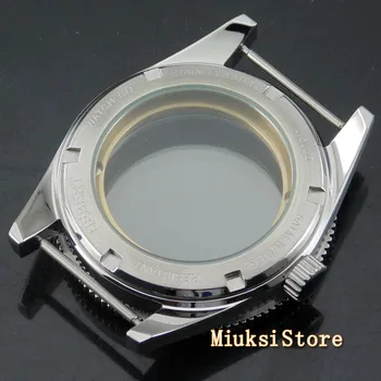 Corgeut 41 mm de la parte superior de la caja del reloj de cristal de zafiro bisel de cerámica ajuste Miyota 8205/8215 82 de la Serie ETA 2836/2824 DG2813