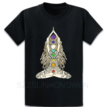 Yoga Meditación Chakra Mujer Divertida Sol Mandala Humor T Camisa Talla S-5XL Homme Primavera de Ocio de Algodón de la Moda de Personalizar Camiseta