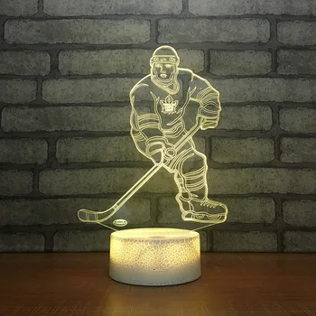 Hockey de LED RGB Luz de la Noche 7 Cambio de Color de la iluminación de Escritorio 072 de la Figura de Acción de PVC Juguetes de Niños Brinquedos Regalo de Navidad