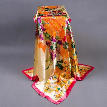 90*90cm de seda de morera de la tela de la naturaleza impresión de seda de la tela para el vestido de ropa de cama scraf