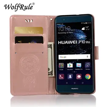 Para Cubrir Huawei P10 Lite Caso Flip funda de Cuero para Huawei P10 Lite Elegante Teléfono de la Tapa de la Bolsa del Monedero del Caso Para Huawei P10 Lite