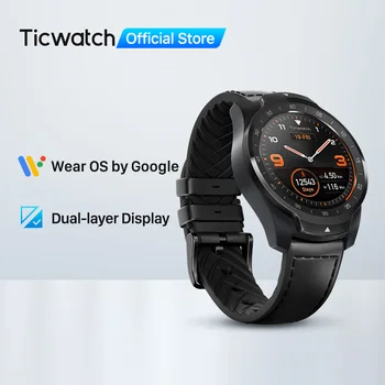 TicWatch Pro de Reloj Inteligente Reloj de los Hombres de Desgaste OS de Google para iOS y Android de Pago NFC, Construido en el GPS de la prenda Impermeable de Bluetooth Smartwatch
