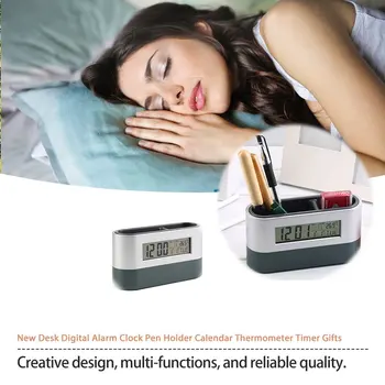 Multifunción Reloj de Alarma el Reloj de la Tabla de Control de Voz Digital Con almacenamiento de Despertador Electrónico de Escritorio Relojes Decoración de Mesa