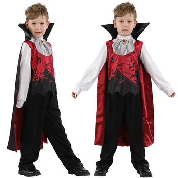 Carnaval Fiesta de Purim de Halloween de los Niños los Niños Conde Drácula Vampiro Gótico Traje de Fantasia Príncipe Vampiro Cosplay para el Muchacho los Muchachos
