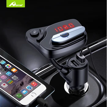 2 en 1 usb dual del cargador del coche para el teléfono móvil adaptador de pantalla led auriculares Inalámbricos con micrófono auricular bluetooth para ipnoe