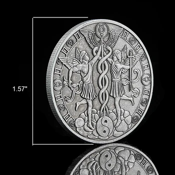 12 Constelación del Zodiaco Géminis Serie 1OZ Acabado Antiguo Plateado Plata de la Moneda W/ Cápsula de Acrílico