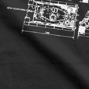Los Hombres Tanque Tiger Esquemas Wehrmacht Camiseta Panzer Alemán Armadura De África Puro Algodón Tops De Manga Corta De La Camiseta Más El Tamaño De La T-Shirt