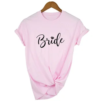Las mujeres Bridel camiseta despedida de Soltera Graphic Tees Equipo Novia Camisetas de la Boda Femenino Harajuku Casual Tops Camisetas Mujer