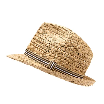 Moda mano de obra Infantil de Verano de paja sombrero de Sol de Chico Bohemio Playa sombrero Fedora Sombrero para el sol Sombrero de la Chica del Sombrero de Panamá Gangster Cap 25