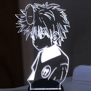 Hunter X Hunter Anime Lámparas de Killua Zoldyck Figura Lamparita de Anime Color de la luz de Cambio de Batería Usb 3d Lámpara de Mesa de Regalos para Niños