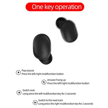 A6S Auriculares Bluetooth Voor Redmi Airdots Draadloze Oordopjes 5.0 Tws Oortelefoon con Cancelación de Ruido Microfoon Voor Iphone Huawei