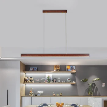 El minimalismo LED de Madera Colgante de Luz de Iluminación para el Comedor de la Sala de Arte de la Decoración de la Casa con Cocina Office Estudio Cuelgan de la Luz de Interior Accesorios