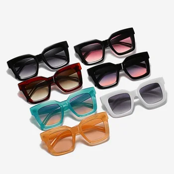 La moda Cuadrado Azul Gafas de sol Para Mujer de Lujo Clásico de los Tonos de las Mujeres Dulces de Colores de Gafas de Sol de Moda, Gafas, Gafas de los Hombres UV400