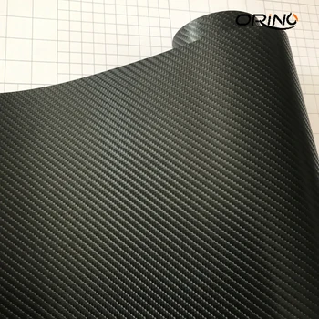 50cmx300cm Premium Negro 4D de Fibra de Carbono Película de Vinilo Coche Envoltura de papel de Aluminio con Liberación de Aire Libre de Burbujas etiqueta Engomada del Coche Decal Envolver
