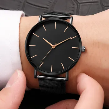 2020 reloj de lujo de los hombres casuales de la malla ultra-delgada de acero inoxidable de cuarzo reloj masculino reloj reloj hombre relogio masculino