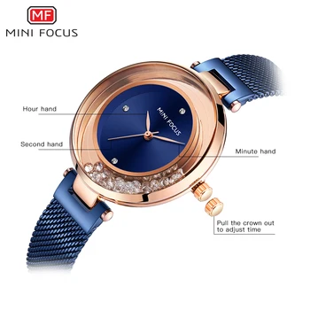 MINIFOCUS 2019 Vestido de Diamantes relojes de pulsera para las mujeres de la Pulsera de las Señoras Reloj de Cuarzo relojes femme marque de luxe 2019 Señora Reloj