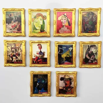 Francés Español Resumen Pintor Picasso En La Pintura Imán De Nevera De Los Recuerdos Turísticos Magnético Refrigerador Pegatinas De La Colección De Don