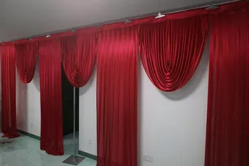 6m de ancho guirnaldas estilista de boda diseños telón de fondo de la Parte de la Cortina cortinas Celebración Desempeño en el Escenario de Fondo de Satén de la Pared de Cortina